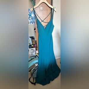 NWT Windsor Women’s XL Teal Prom Gown Crossback Dress
